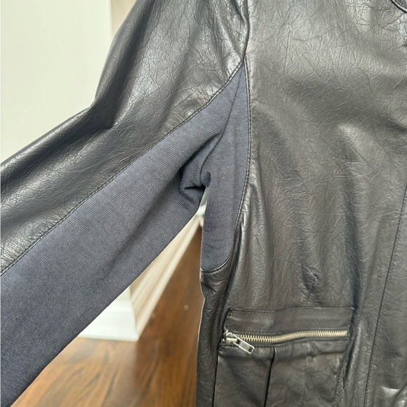 A.L.C. Black and Navy Leather Jacket - Picture 4 of 7